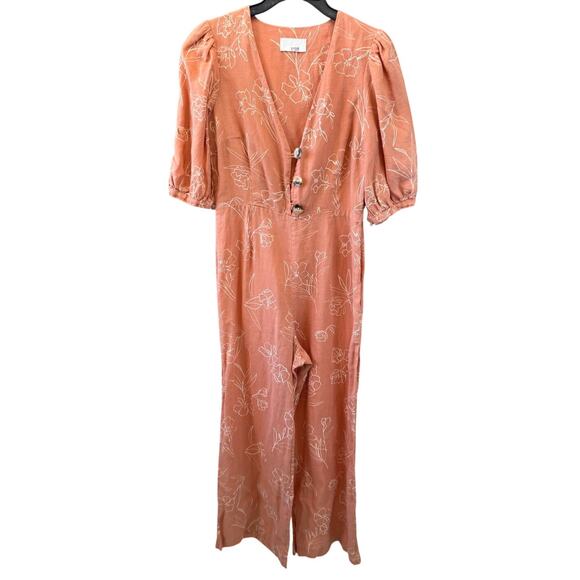 CAPULET X RTR Brown Floral Isalina One-Piece Jumpsuit Size S - Picture 4 of 9